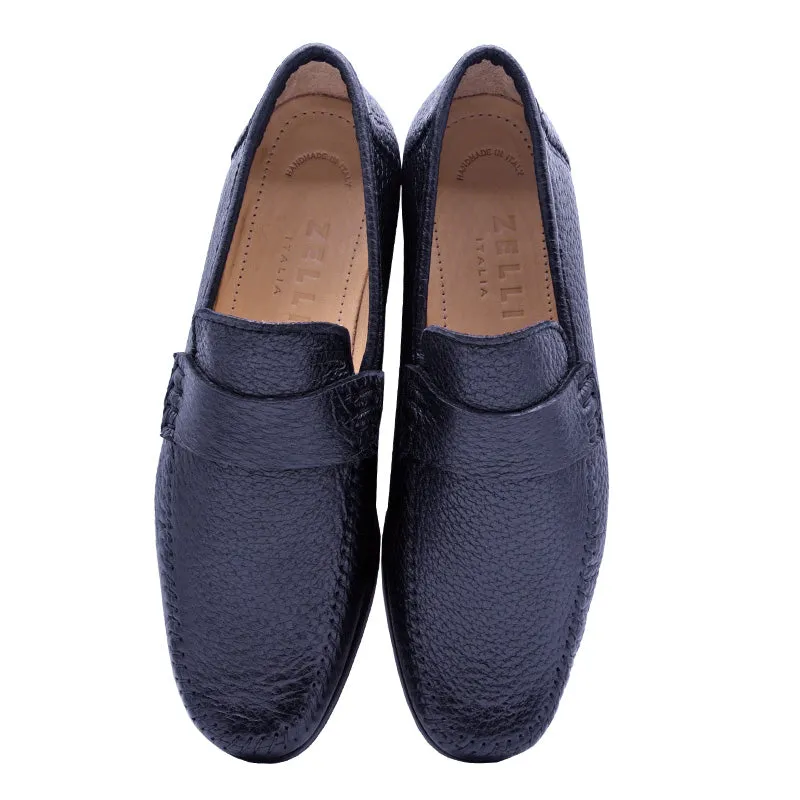 19-025-BLK PARMA Peccary Loafer, Black Size 9