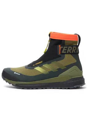 Mens adidas Terrex Free Hiker COLD.RDY Boots - Olive Green/Orange - Enhanced Performance