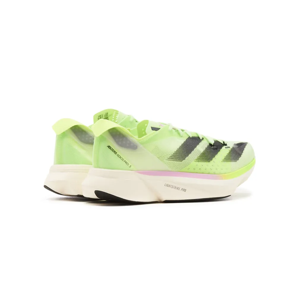 Adidas Adizero Adios Pro 3 Running Shoes - Neon Green/Black/Pink