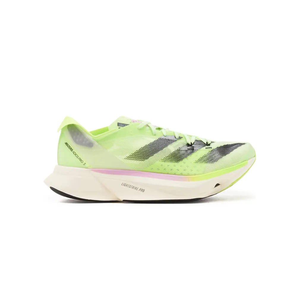 Adidas Adizero Adios Pro 3 Running Shoes - Neon Green/Black/Pink