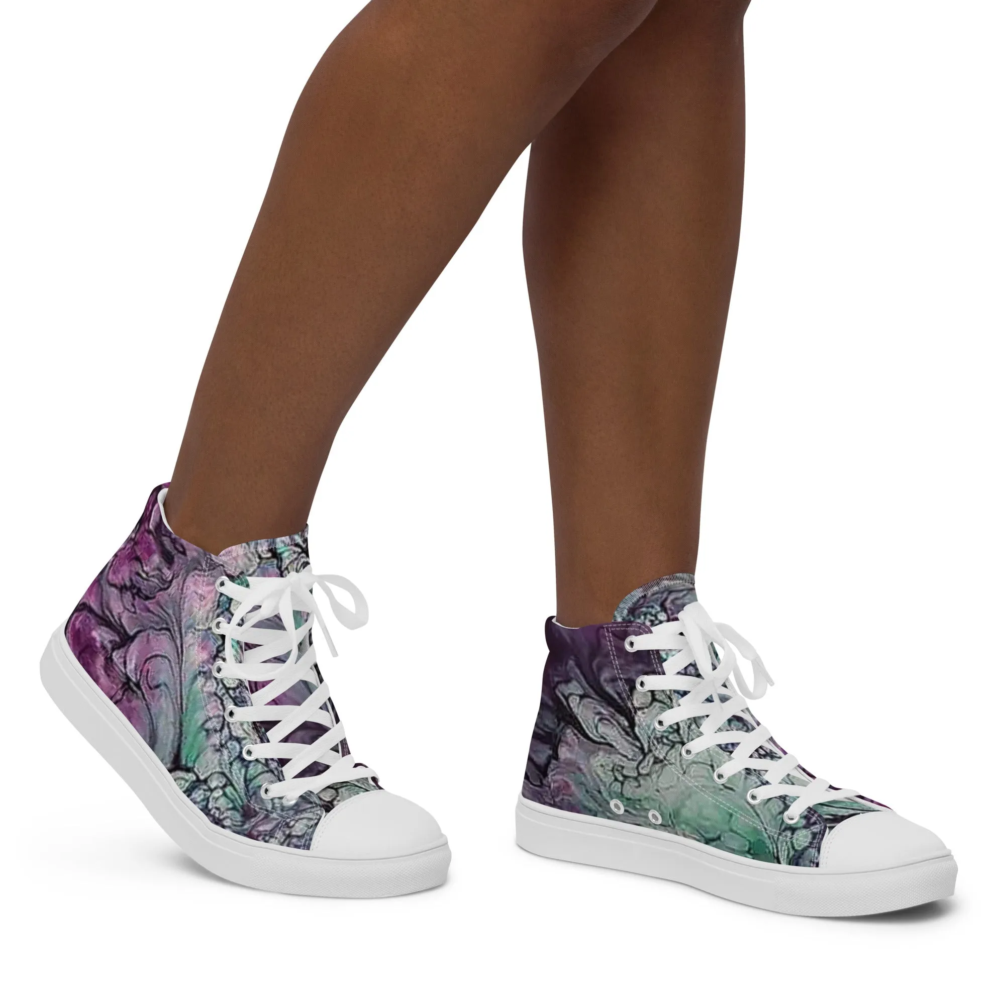 Amethyst Lily high top canvas shoes