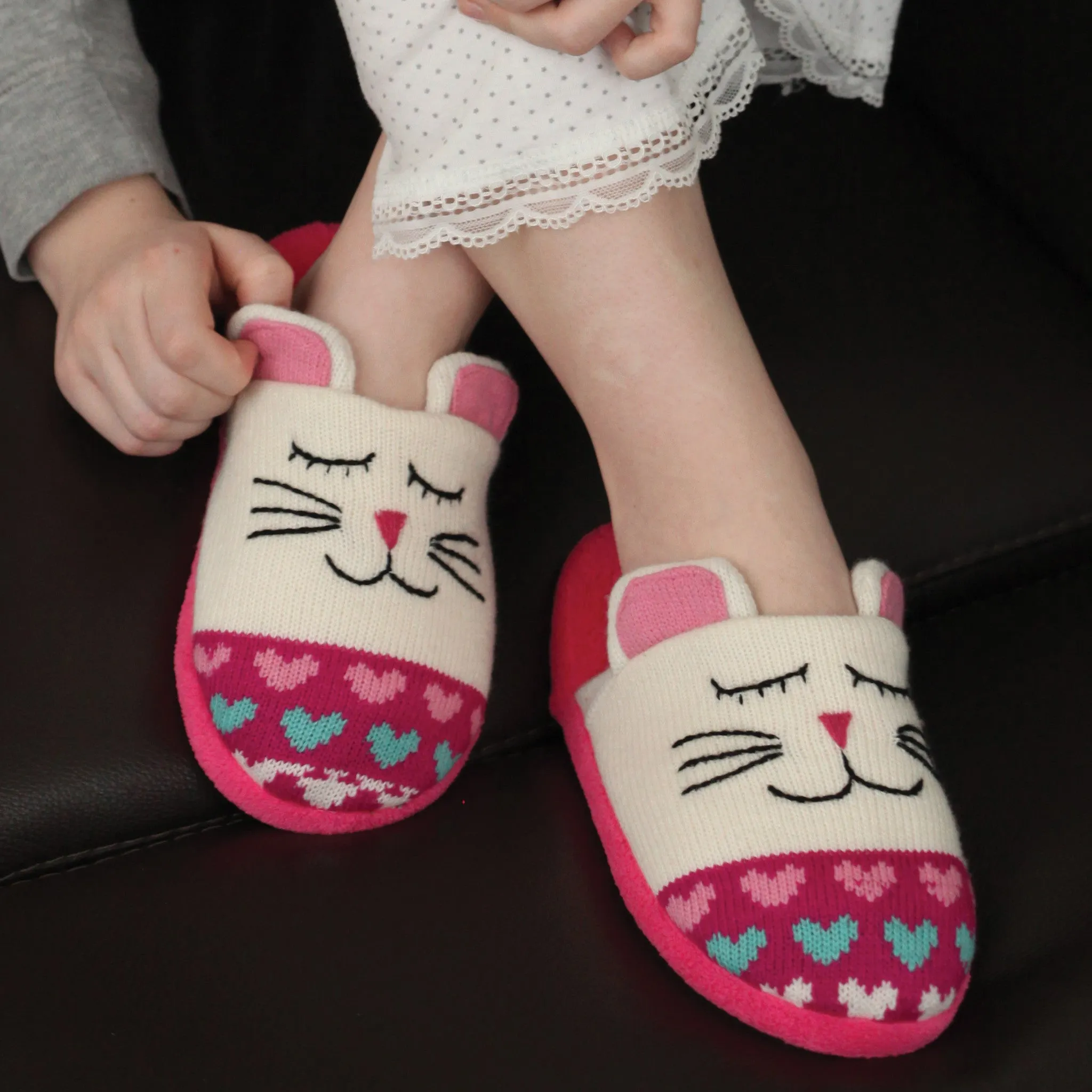 Animal Knitted Slippers Cat