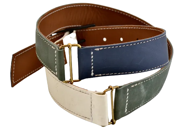 Belt | narrow | Mixed leather linked