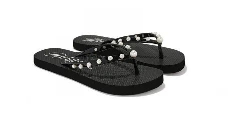 Brighton Pearly Black Flip Flops