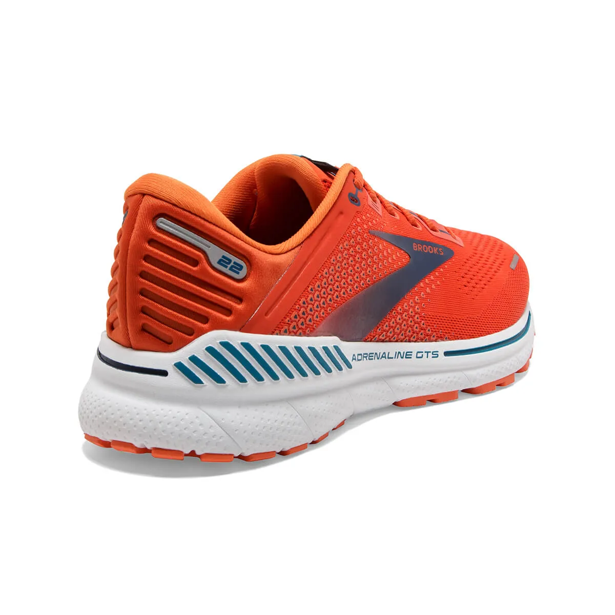 Mens Brooks Adrenaline GTS 22 Running Shoes in Pumpkin/Flame/Titan Color Scheme