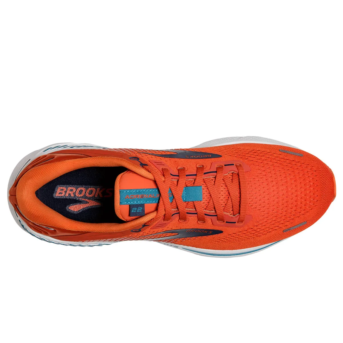 Mens Brooks Adrenaline GTS 22 Running Shoes in Pumpkin/Flame/Titan Color Scheme