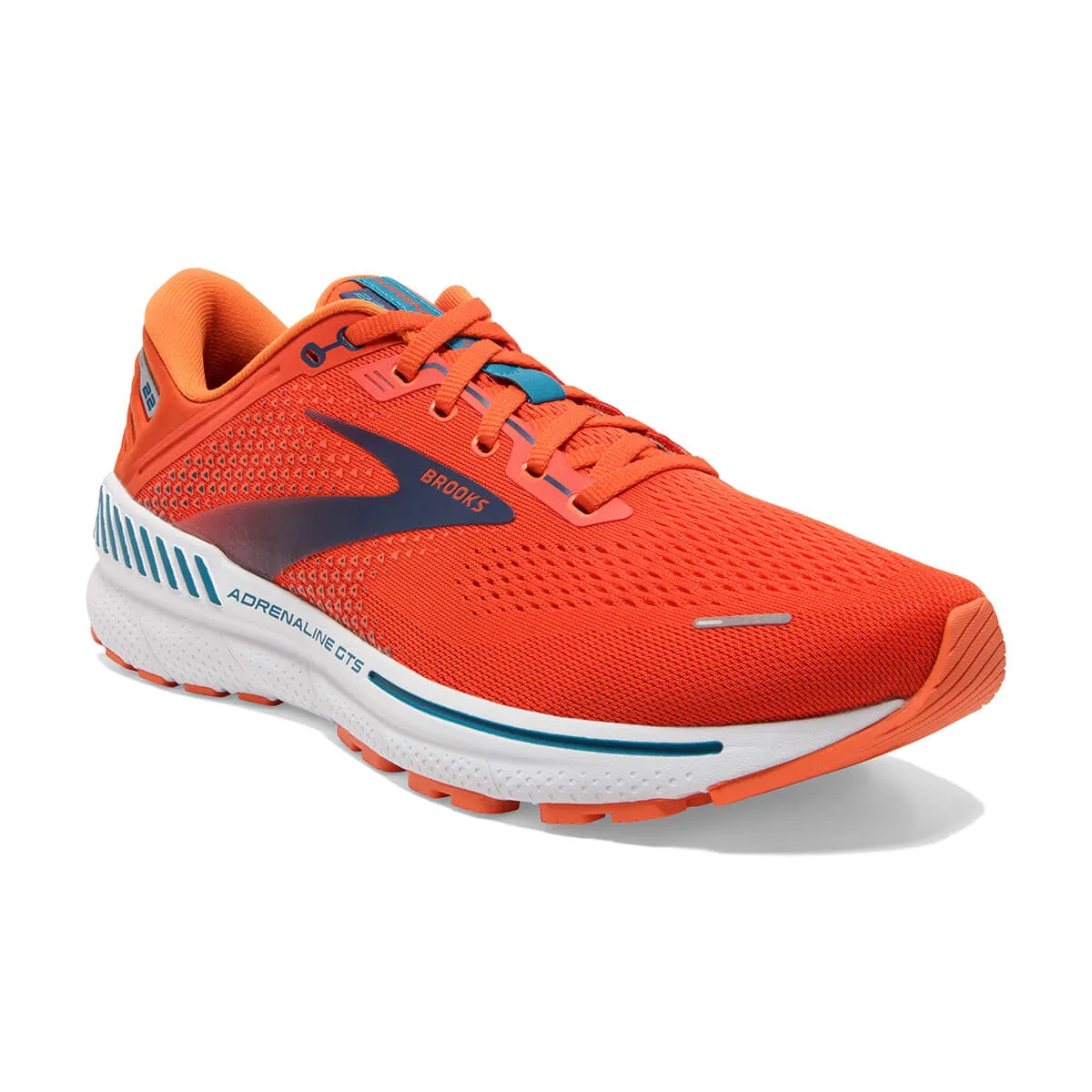 Mens Brooks Adrenaline GTS 22 Running Shoes in Pumpkin/Flame/Titan Color Scheme