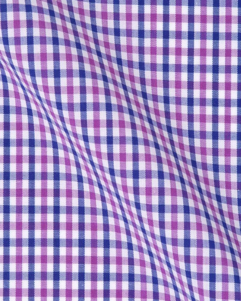 Canclini London Purple & Navy Blue Check Shirt 2420.w021.0271.fan