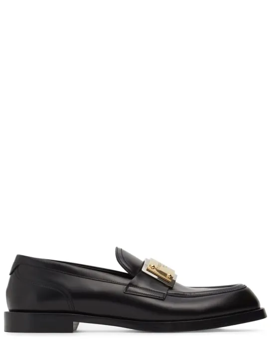 Dolce&amp;Gabbana   Plaqued leather loafers 