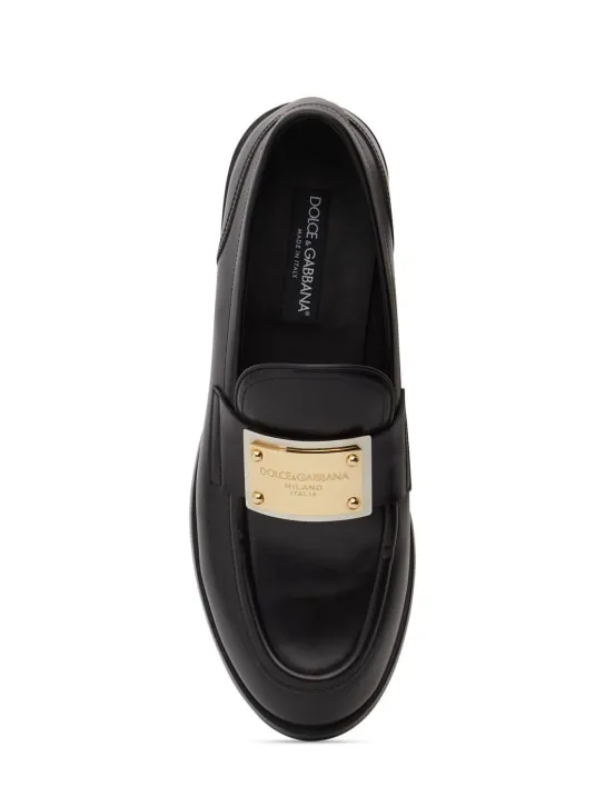 Dolce&amp;Gabbana   Plaqued leather loafers 