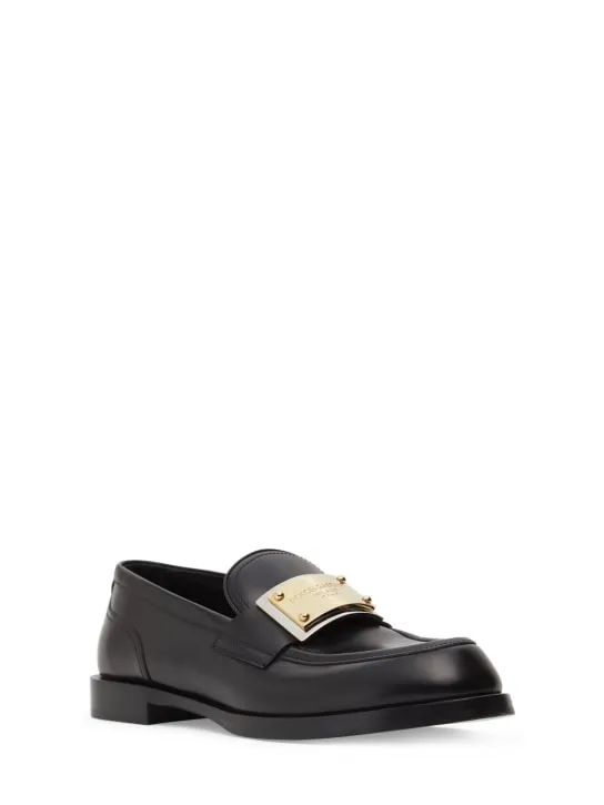 Dolce&amp;Gabbana   Plaqued leather loafers 