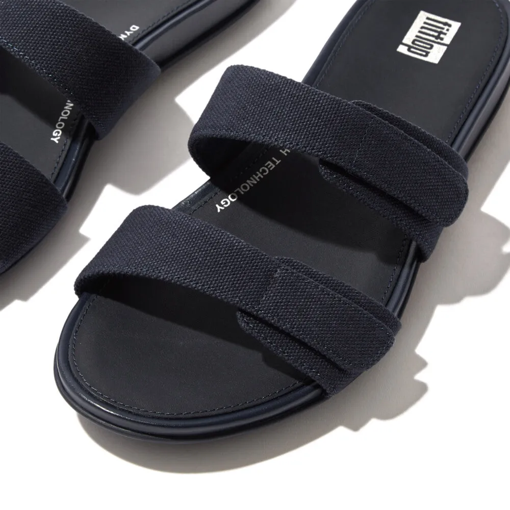 FitFlop Gracie Canvas Slide Sandals - Midnight Blue