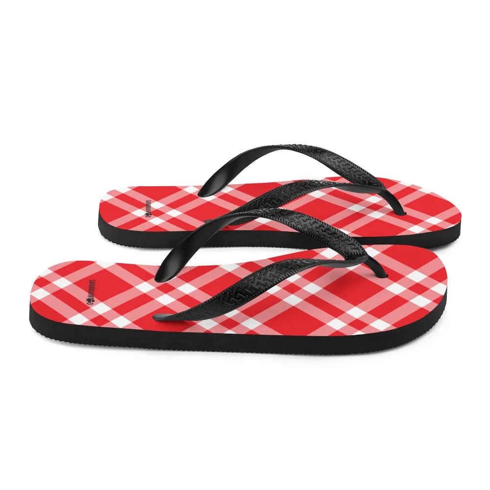 Flip-Flops Women's Red and White Gingham