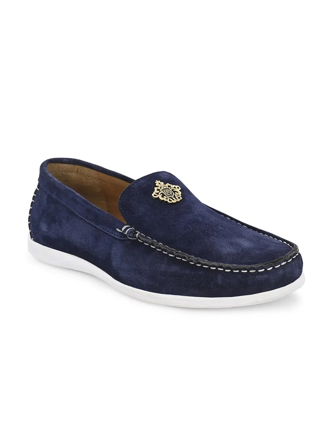 Genuine Navy Suede Leather Impact Technolog Slip On For Men