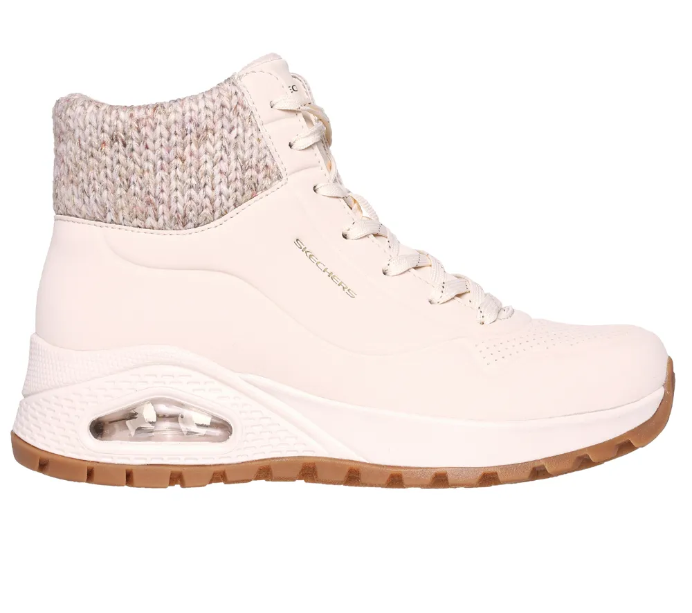 Ghete sport, dama, SKECHERS, Uno Rugged Darling Daze 167988-NAT crem, piele ecologica