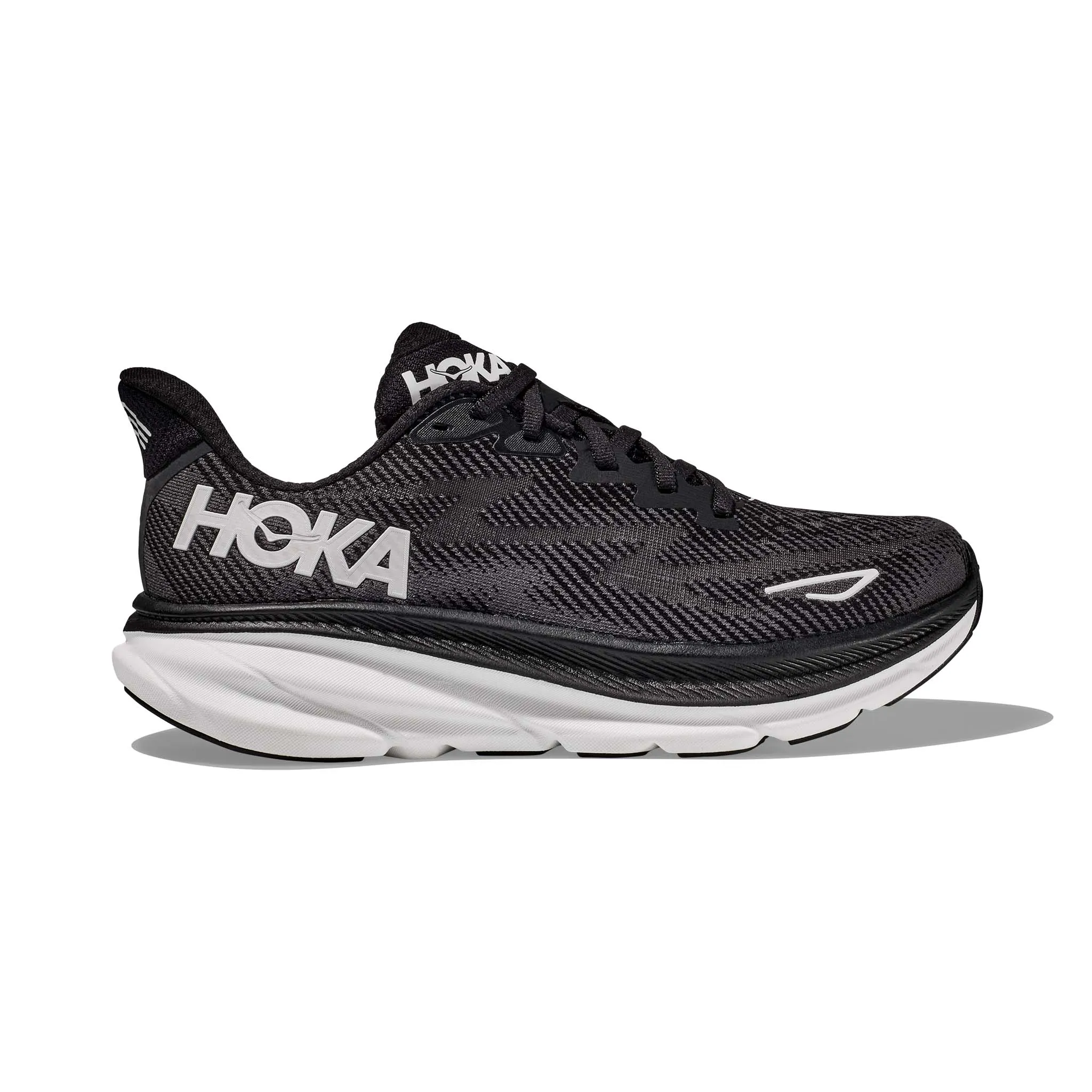 Hoka Mens Black Clifton 9 Running Shoes - Optimized Title