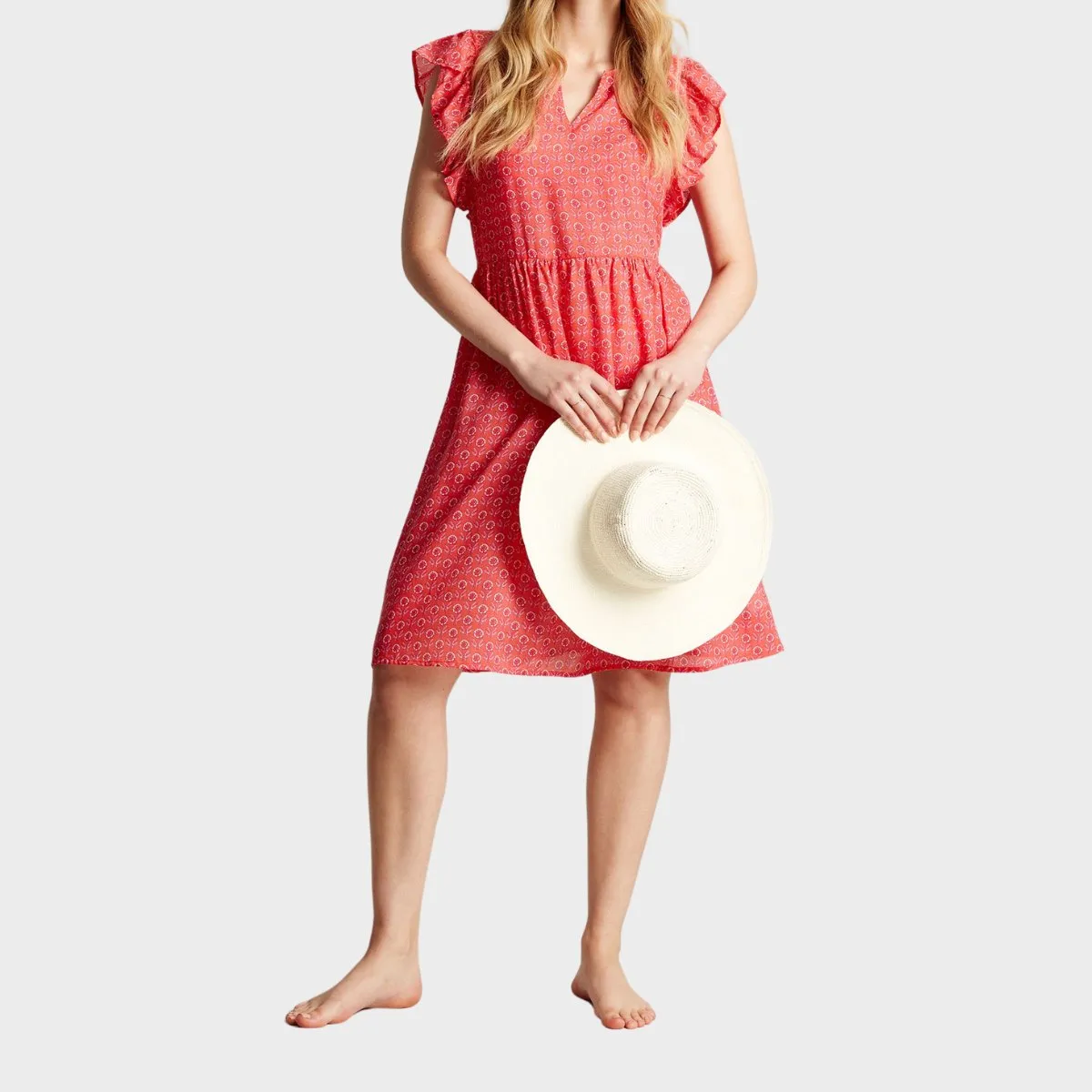 Joules Red Printed Dress