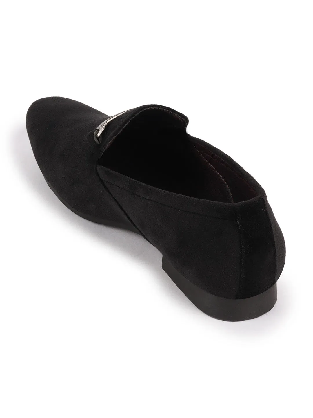 Men Black Casual Velvet Slip-On Loafers