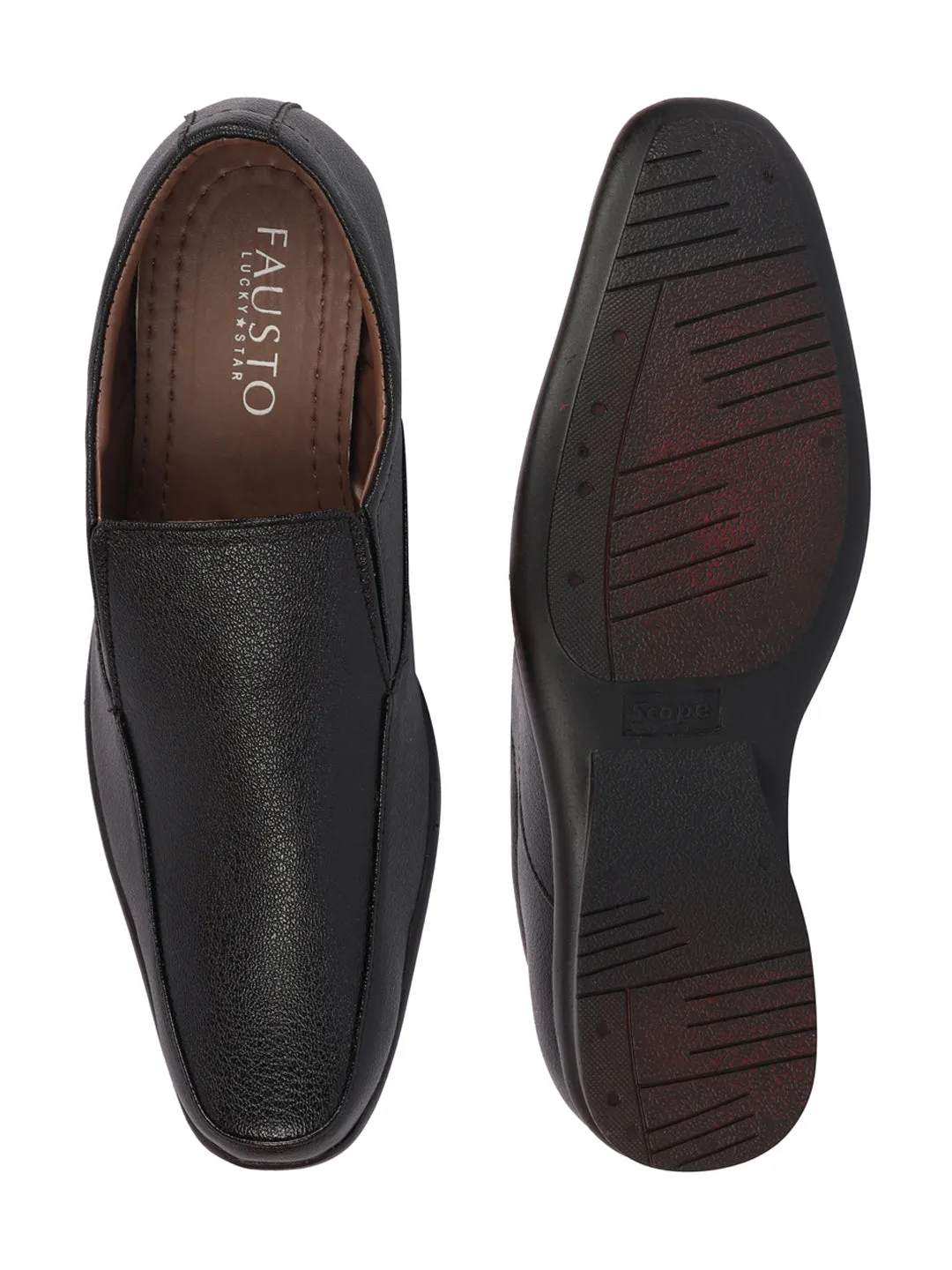 Men Black Formal Slip-On Shoes