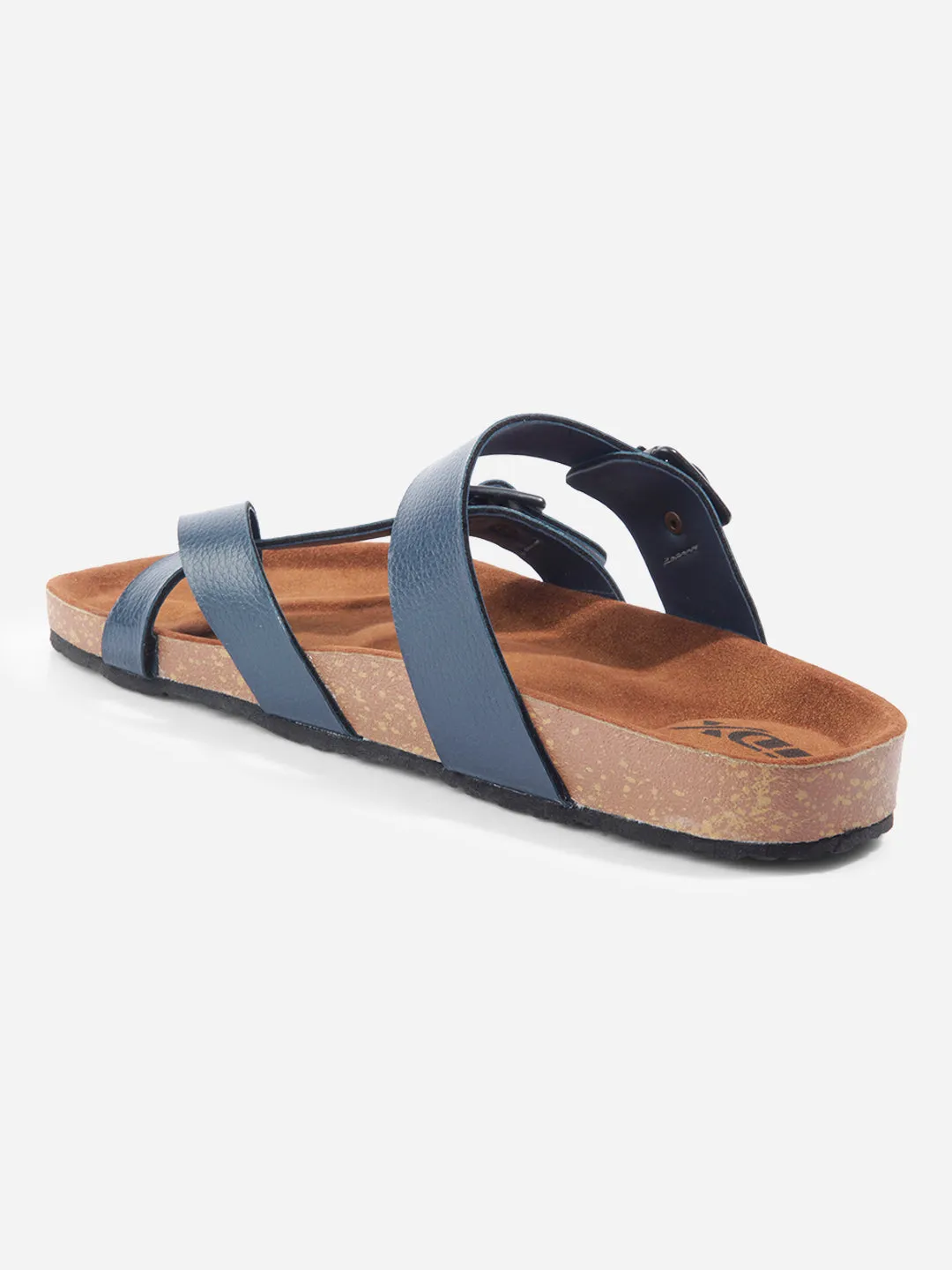 Men's Blue Double Band Strap Comfort Sandals (IX5012)