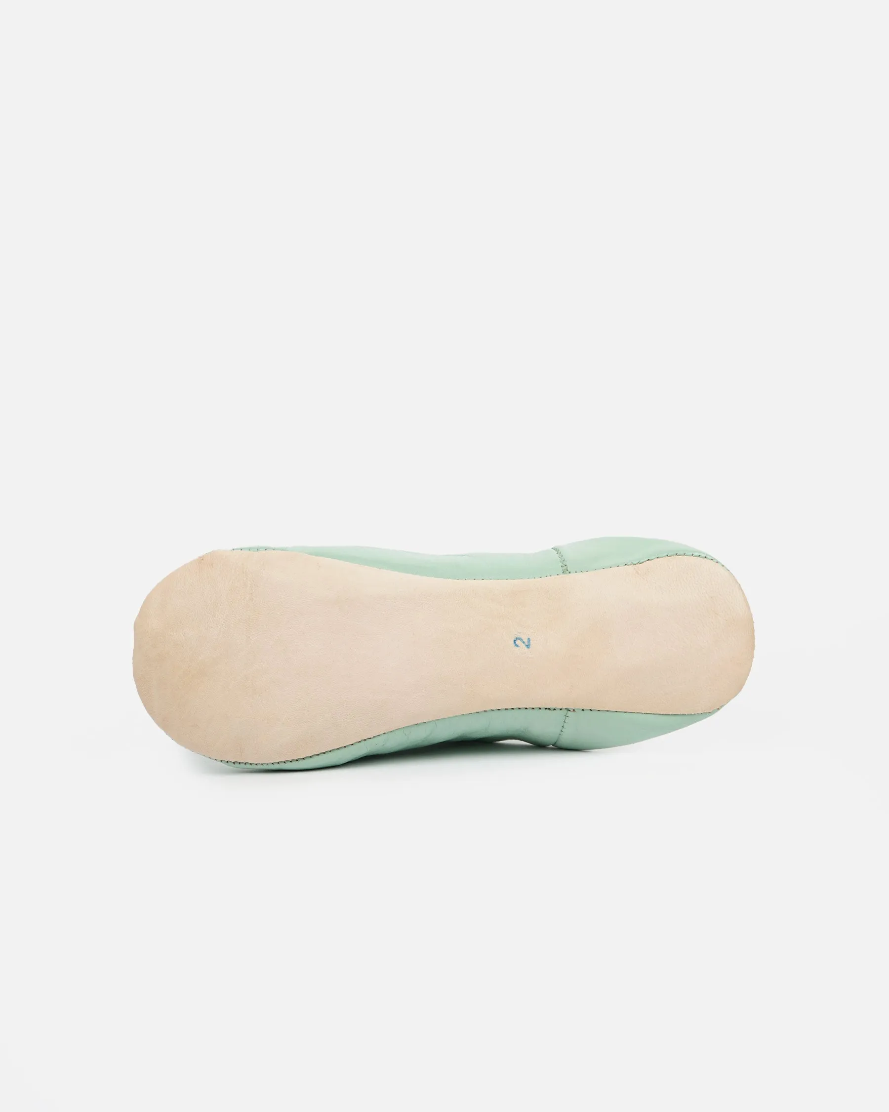 Moroccan Babouche Basic Slippers, Mint