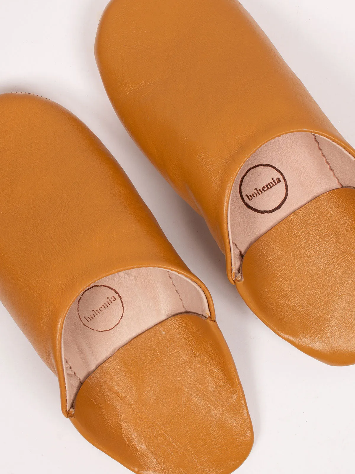 Moroccan Mens Babouche Slippers, Ochre