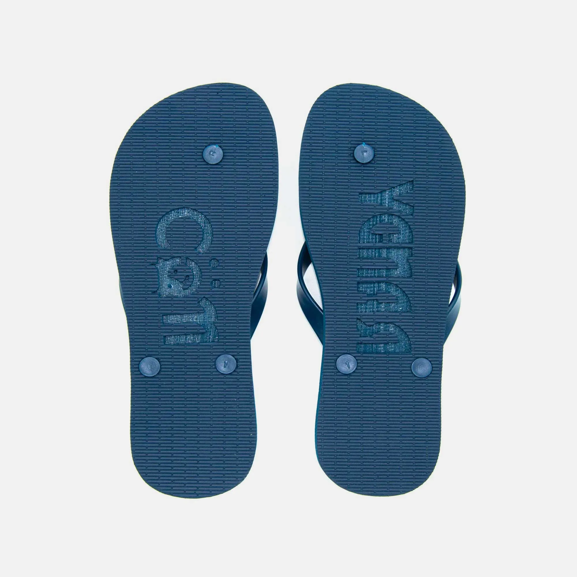 Navy Flip Flops - Natural Rubber