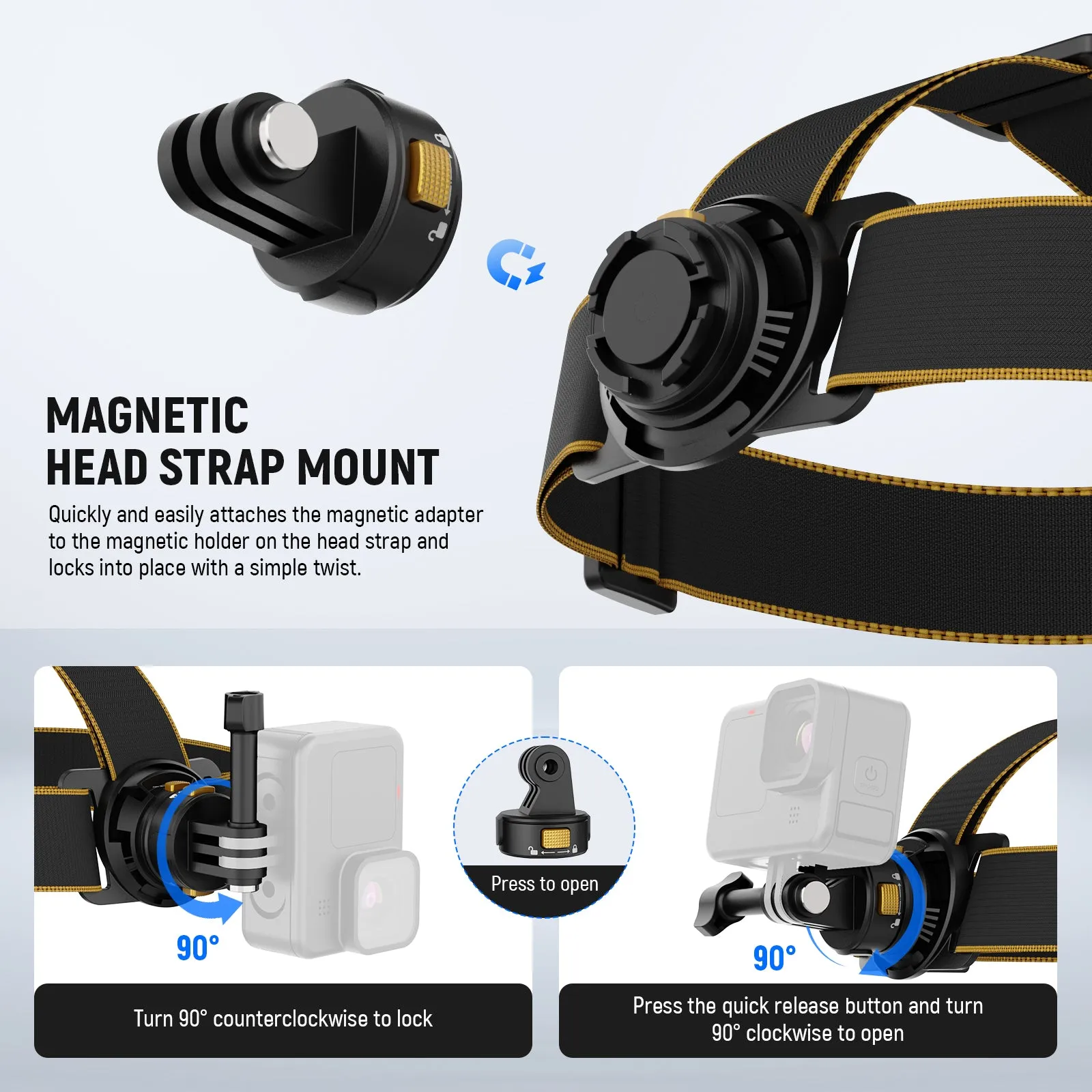 NEEWER GP20 Magnetic Quick Release Head Strap Mount for Action Camera