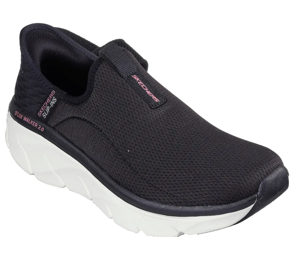 Pantofi sport, dama, SKECHERS D'LUX WALKER HAPPY STEP 150099-BKPK negru, textil