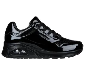 Pantofi sport, dama, SKECHERS Uno Shiny One, 177142-BBK negru, piele lacuita