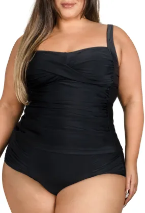 Plus Size Shaping High Waisted Brief and Tankini Swimsuit Set