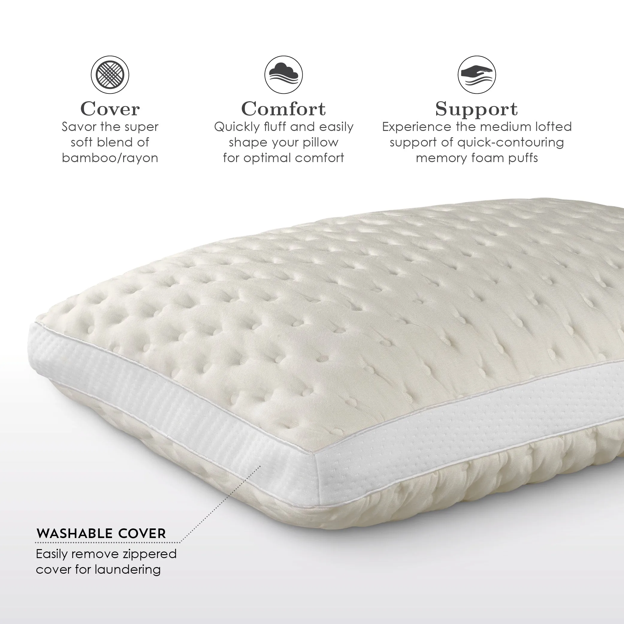 PureCare Bamboo Memory Foam Pillow