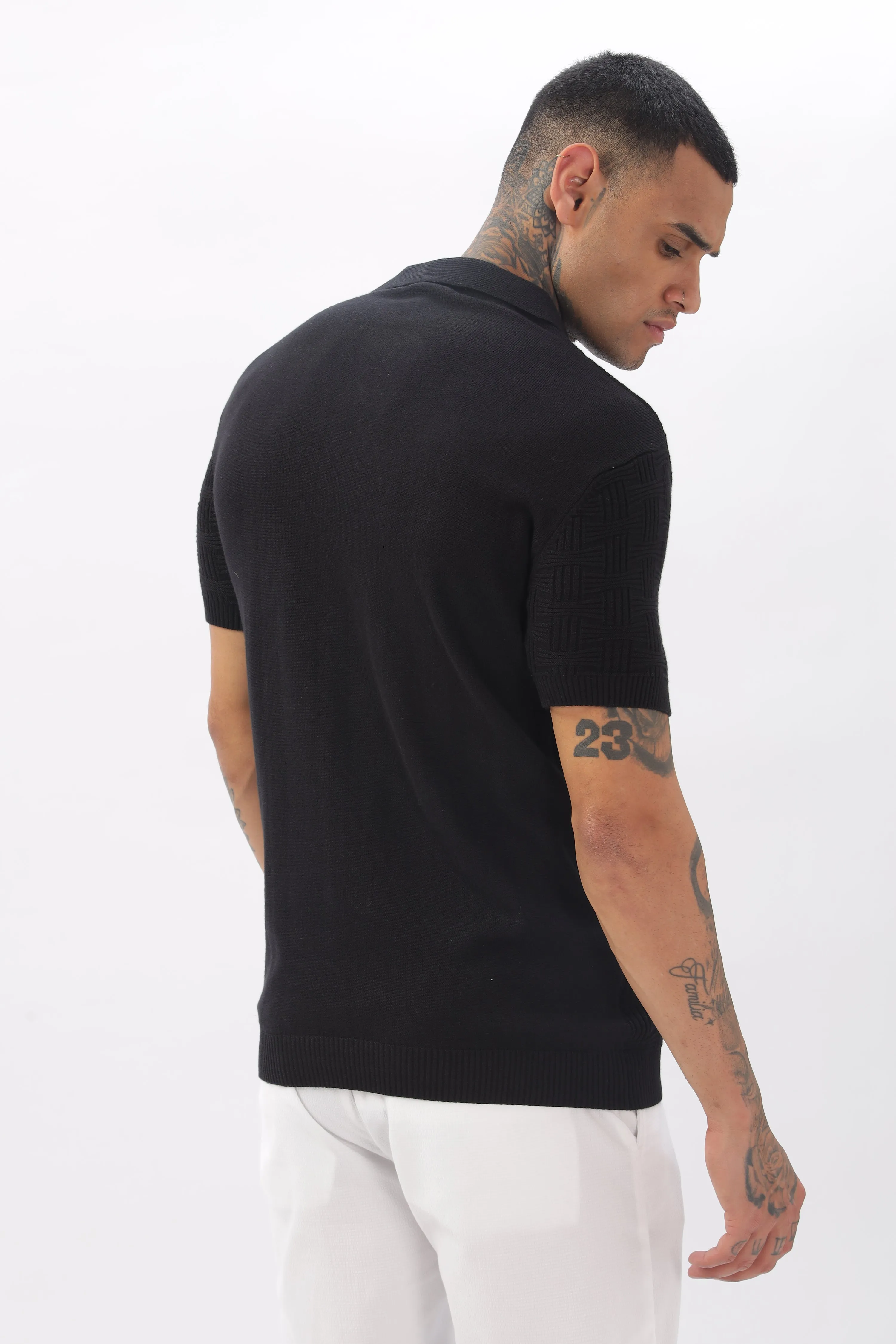 Urban Grid Polo Black T-shirt