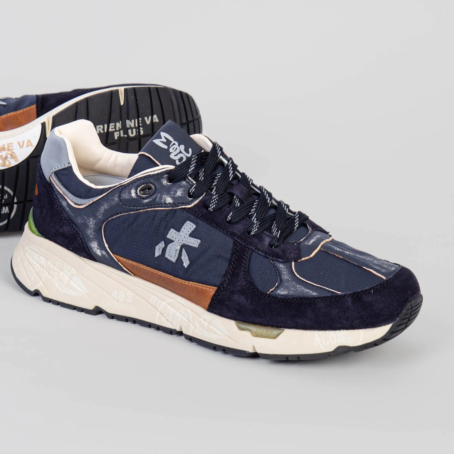 WHITE PREMIATA SNEAKERS MASE 7033 BLUE