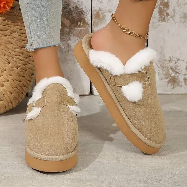 Women's Casual Closed-Toe Furry Slippers 69398927C