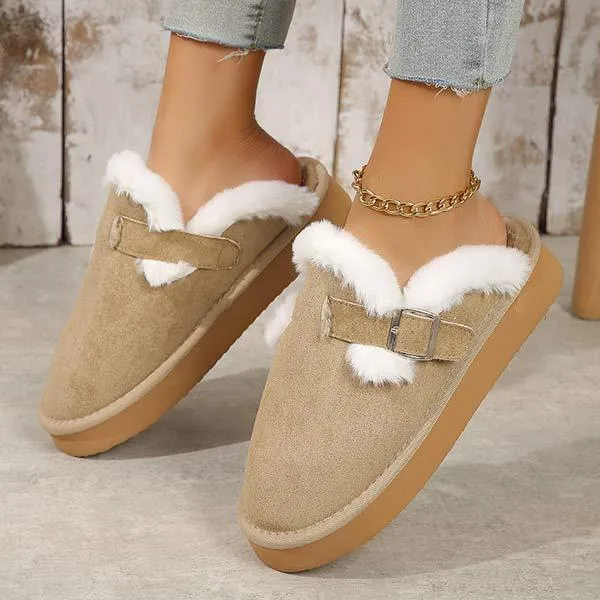 Women's Casual Closed-Toe Furry Slippers 69398927C